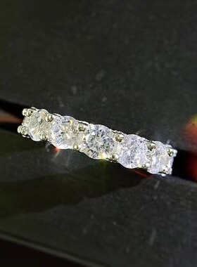 法国coopkoops925银超闪满圈锆石戒指女冷淡风百搭食指戒轻奢