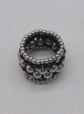 法国coopkoop辣妹朋克多层缠绕圆珠珍珠指环简约潮流小众设计感