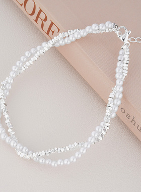 法国coopkoop轻奢小众设计高级感精致珍珠碎银子手链女夏新款