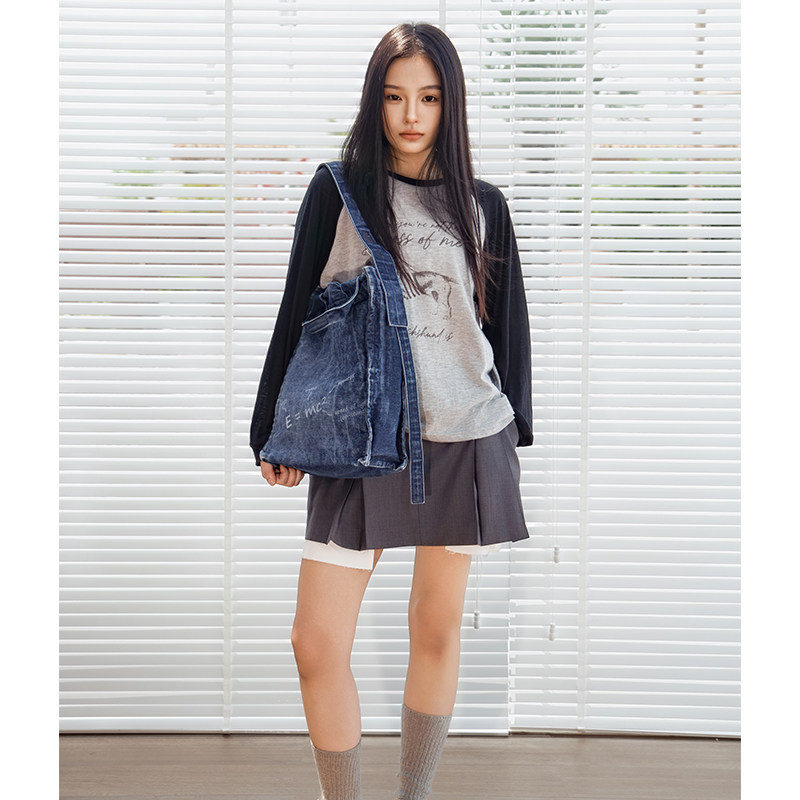 Somlord神洛进口牛仔托特包大容量丹宁牛仔包帆布斜挎包斜挎通勤,淘宝优惠券,粉丝福利购,淘宝优惠卷