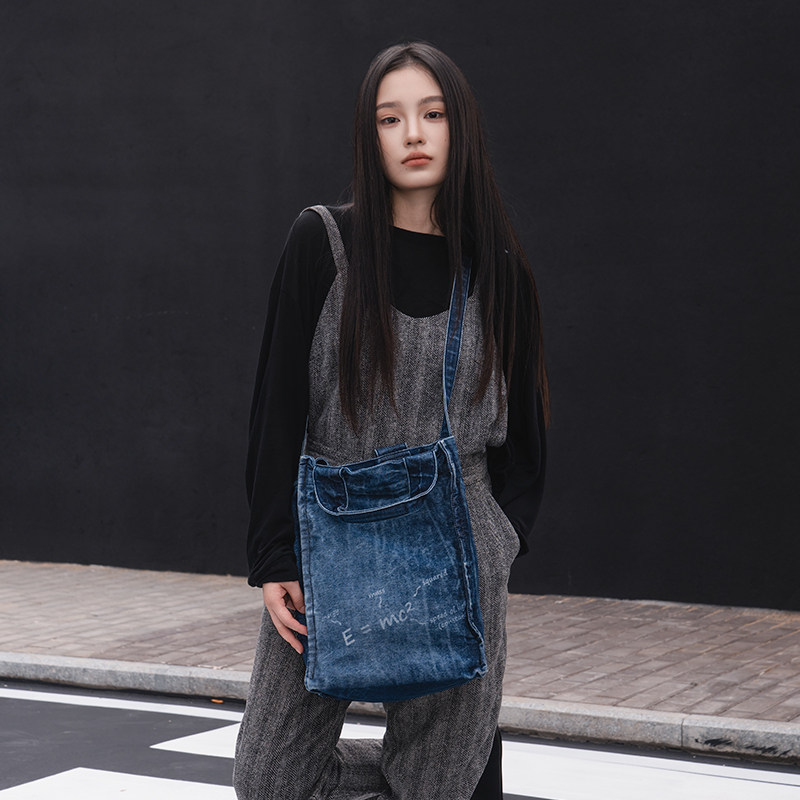 Somlord神洛进口牛仔托特包大容量丹宁牛仔包帆布斜挎包斜挎通勤,淘宝优惠券,粉丝福利购,淘宝优惠卷