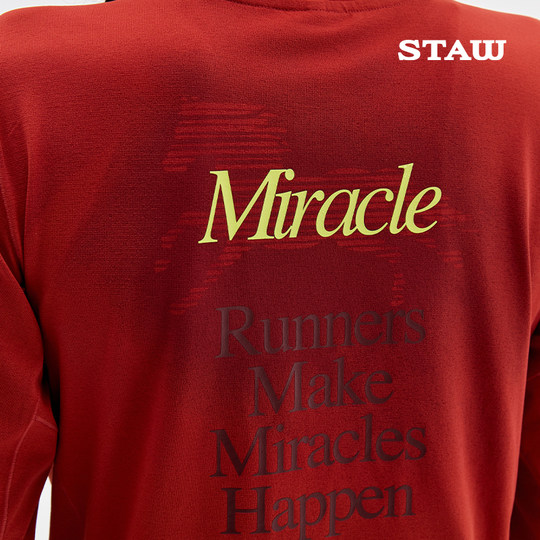 STAW беговая футболка с длинными рукавами, спортивная антибактериальная быстросохнущая футболка для марафона 3A