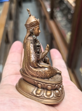 尼玛扎巴法王/月亮法王/7公分紫铜佛像梵天佛堂供奉摆件