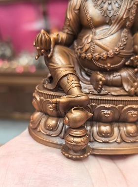 黄财神/财神/赞巴拉/藏巴拉/10cm紫铜佛像摆件随身佛藏传财神供奉