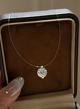 莫桑单钻人鱼之泪鱼线项炼女轻奢高级感锁骨炼不掉色颈炼2025新款