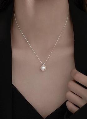 999纯银珍珠颈链轻奢项链2025新款爆款秋冬小众女锁骨链生日礼物
