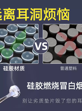 防增生小飞碟养耳洞硅胶透明耳钉