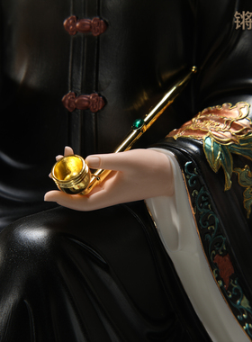 锵锵陶瓷13至19寸黑妈妈神像坐狐黑老太家用供奉堂口四大家族摆件