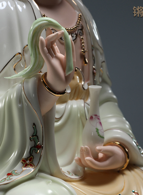 12至20寸坐三莲观音菩萨佛像