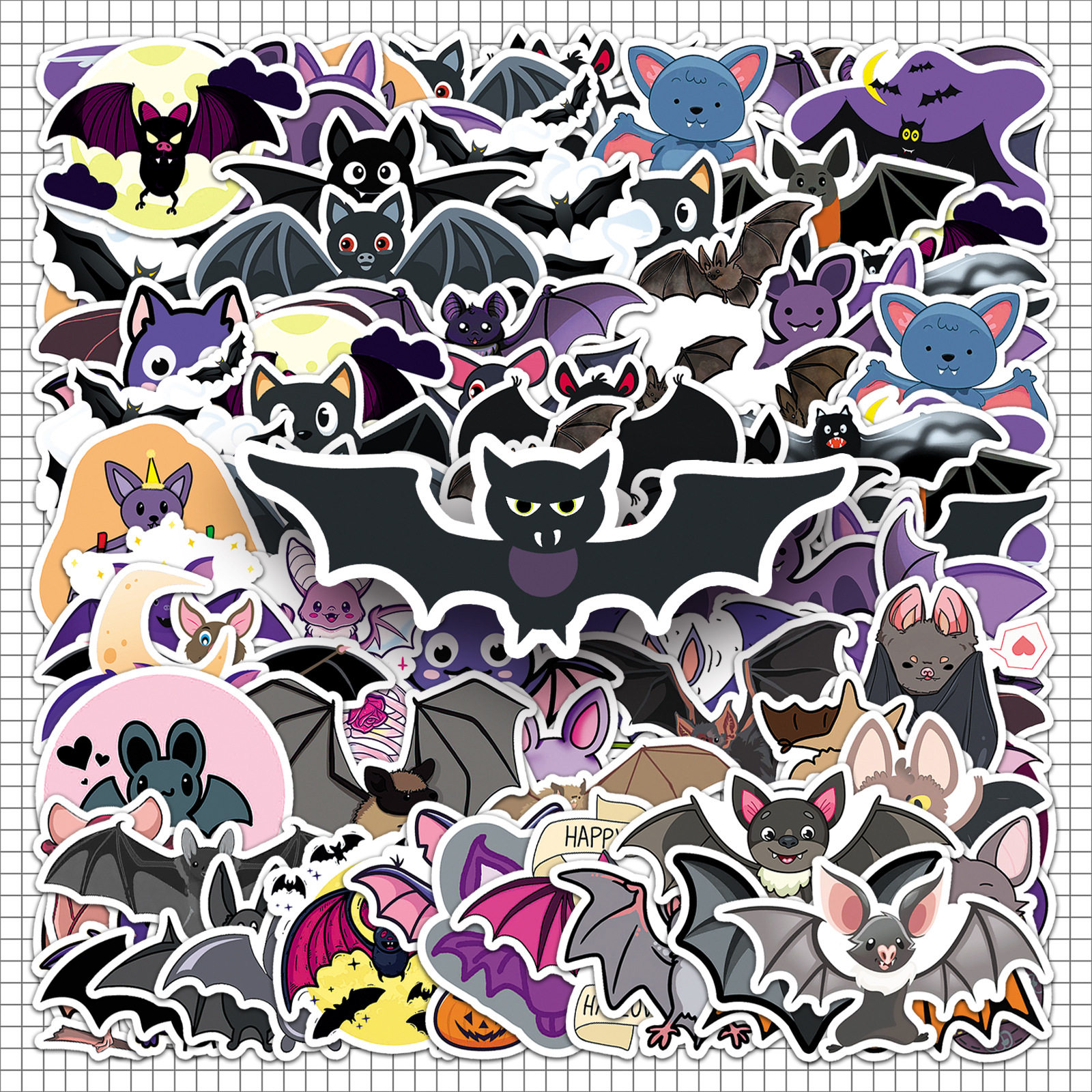 2025新款100张万圣节贴纸Halloween卡通防水不干胶贴纸冰箱软磁贴节日贺卡装饰手账咕卡水杯贴纸行李箱贴纸,淘宝优惠券,粉丝福利购,淘宝优惠卷