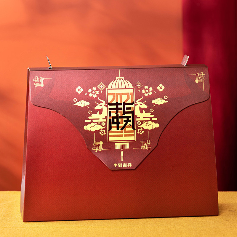 新年礼盒包装 h2021牛年礼盒春节年货礼品盒子牛气冲天礼盒