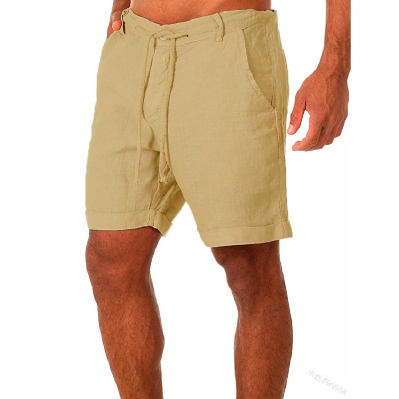 Solid color linen pants fitness apparel纯色亚麻长裤健身服饰 - 图0