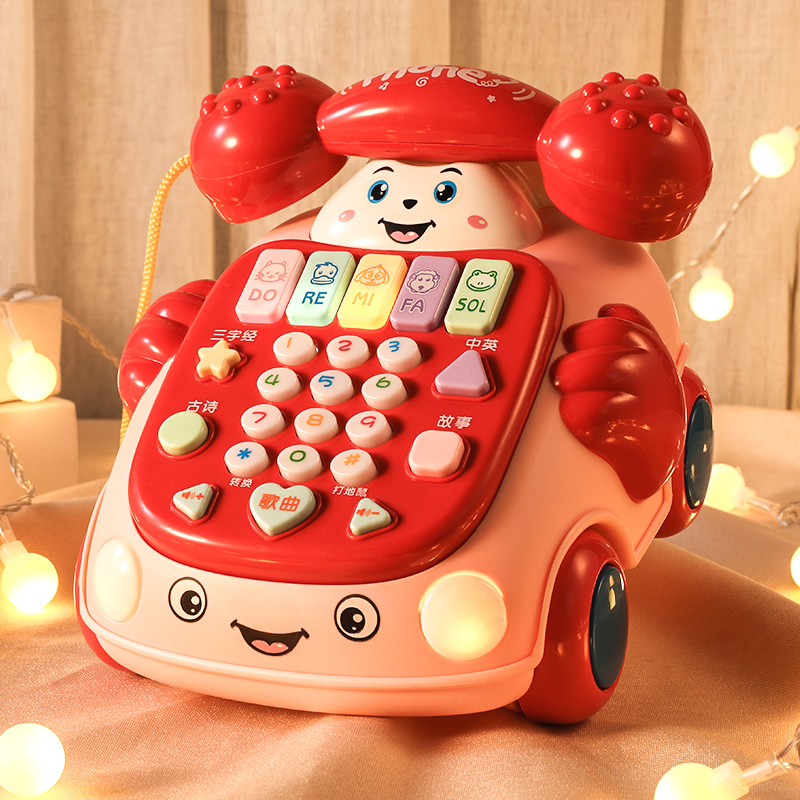 幼儿童玩具仿真电话机座机3女宝宝音乐手机益智早教1一岁2小男孩4 - 图0