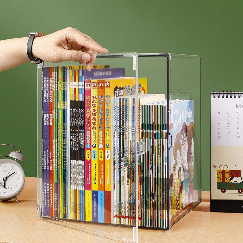 书本收纳盒亚克力A4透明学生儿童绘本书桌整理神器书架书柜储物筐,淘宝优惠券,粉丝福利购,淘宝优惠卷