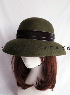 样板间玄关镂空柜子帽子软装饰品组合摆件道具轻奢绿色主题大牌风