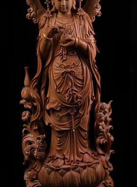 跨境批发老山檀香杨柳观音菩萨佛系摆件家居佛室办公室摆设神像