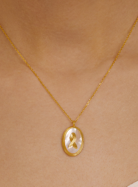 椭圆形白贝母项链NEVERFAR