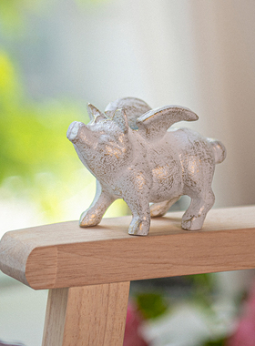 Sungmor铸铁摆件复古桌面小飞猪