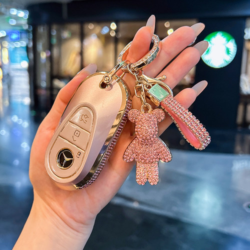 适用25款奔驰glc300l钥匙套新c260l女c200l壳扣s450包E300L车eqe - 图0