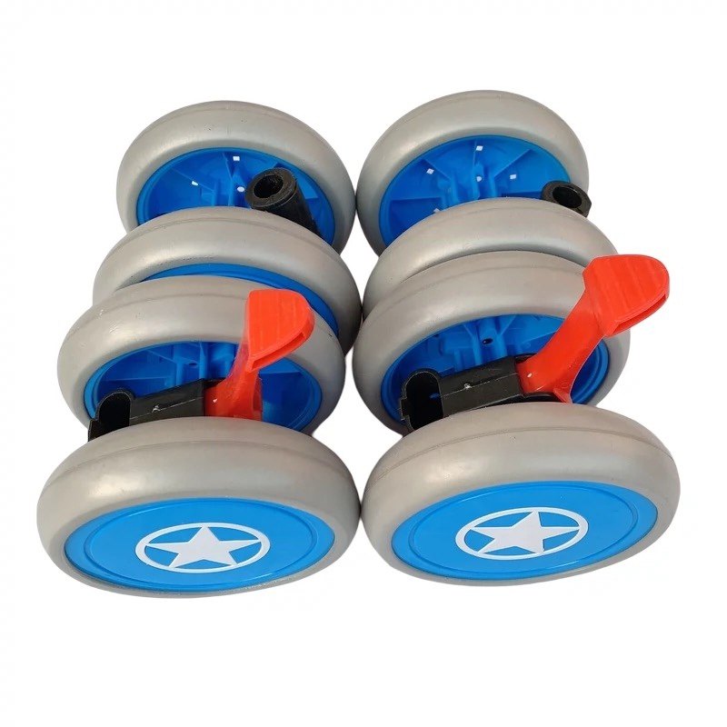 小竹车配件婴儿手编推车宝宝儿童轮子仿藤编车刹车轮万转向前后轮,淘宝优惠券,粉丝福利购,淘宝优惠卷