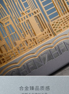 城玥金属玥影系列城市创意摆件上海香港澳门商务企业造型定制礼品