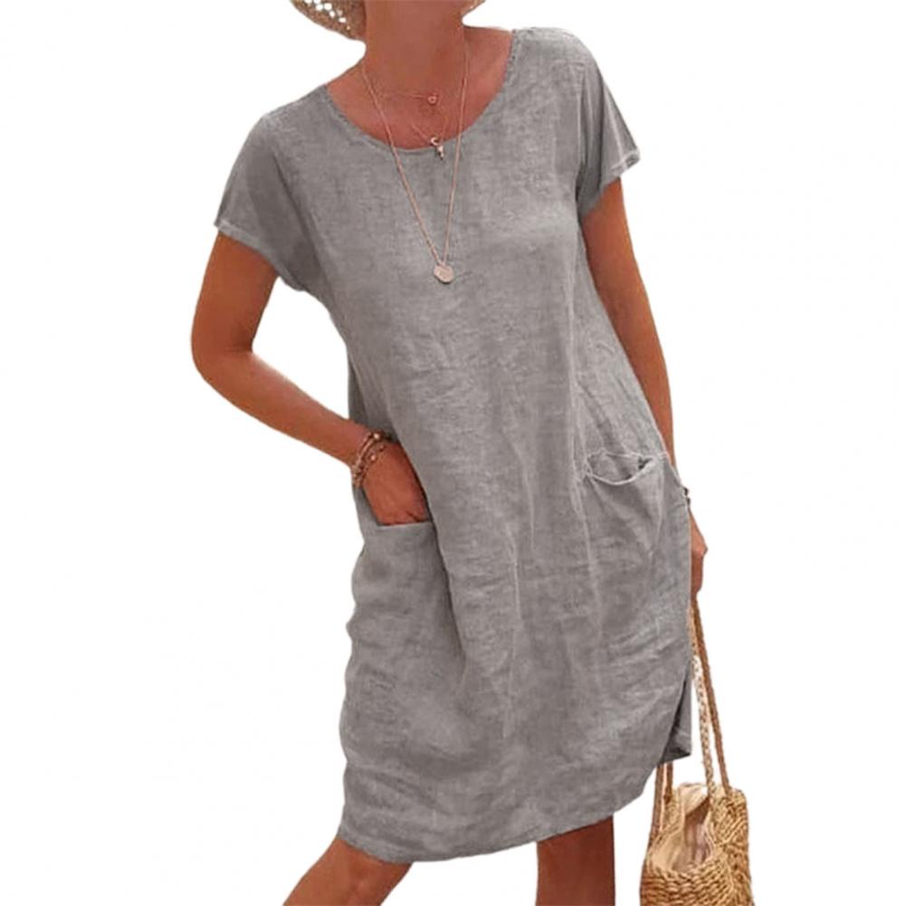 for Daily Wear Loose Mini Dress Lady Work Dress 5XL连衣裙 - 图1