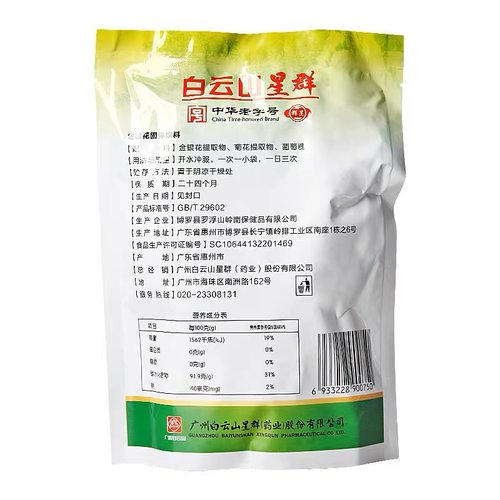 白云山金银花冲剂下火菊花清热清火解暑颗粒茶包广东五花凉茶颗粒 - 图2