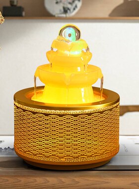 八方来财倒流水摆件时来运转球长循环水小喷泉桌面流水生财风水轮