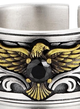 新款老鹰戒指潮个性复古单身小众