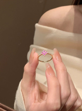 森系少女心甜美金色开口戒指女精