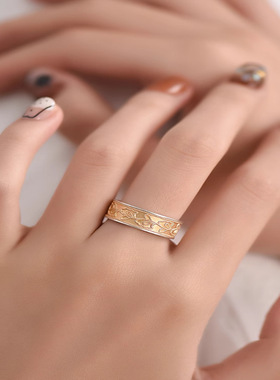 新款描金铃兰花戒指女士款轻奢高