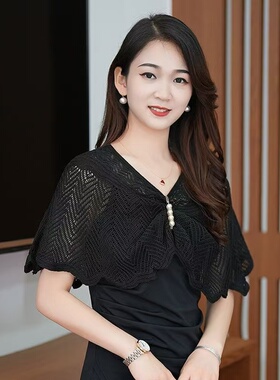 高档针织披肩夏季冰丝薄款镂空
