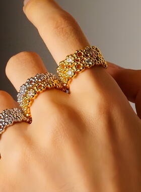 蕾丝系列小众法式复古戒指