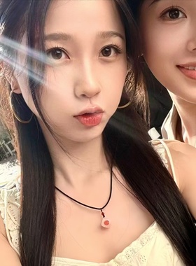 寻光新中式虞书欣同款红豆毛衣链