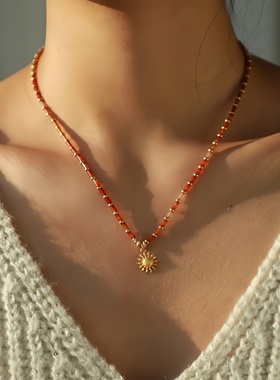 项链女款日月吊坠生日礼物送女友