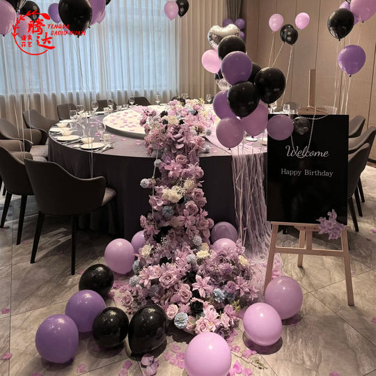 瀑布桌花支架铁艺带轮子酒店宴会桌花推车不锈钢支架道具装饰布置