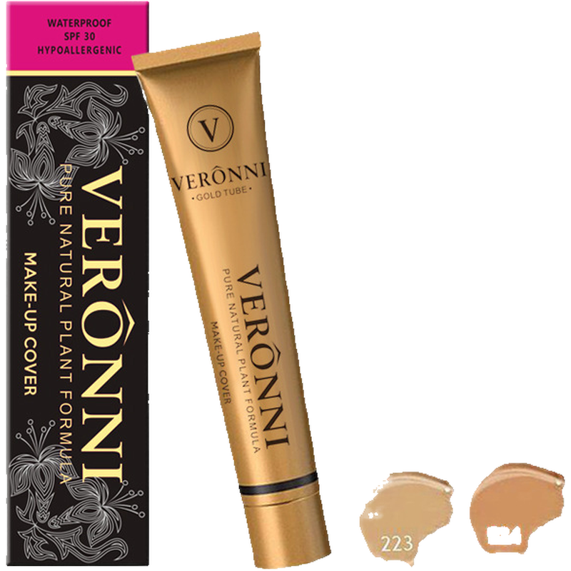 VERONNI小金管遮瑕膏粉底液霜遮盖雀斑脸黑眼圈痘印30ml现货批发,淘宝优惠券,粉丝福利购,淘宝优惠卷