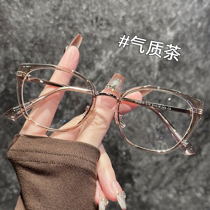 素颜黑框椭圆框粗框眼镜女可配近视度数防蓝光眼镜框男款大脸显瘦,淘宝优惠券,粉丝福利购,淘宝优惠卷