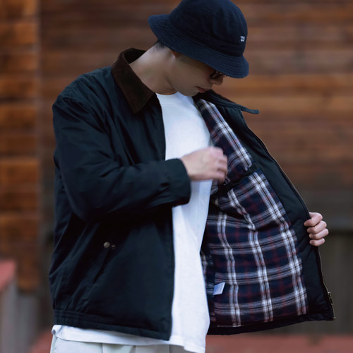 Hungry Artist新款水洗灯芯绒翻领棉服夹克男士工装老钱风外套女 - 图1