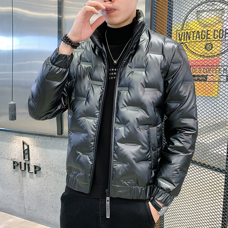 男士冬季羽絨服2022年新款短款輕薄保暖帥氣潮流亮面男士潮牌外套_SXRT旗艦店_男裝