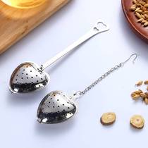 Heart-shaped Tea Leak Stainless Steel Filter Tea Machine With Chain Tea Maker Office Tea Filter Seasoning Ball Marinator