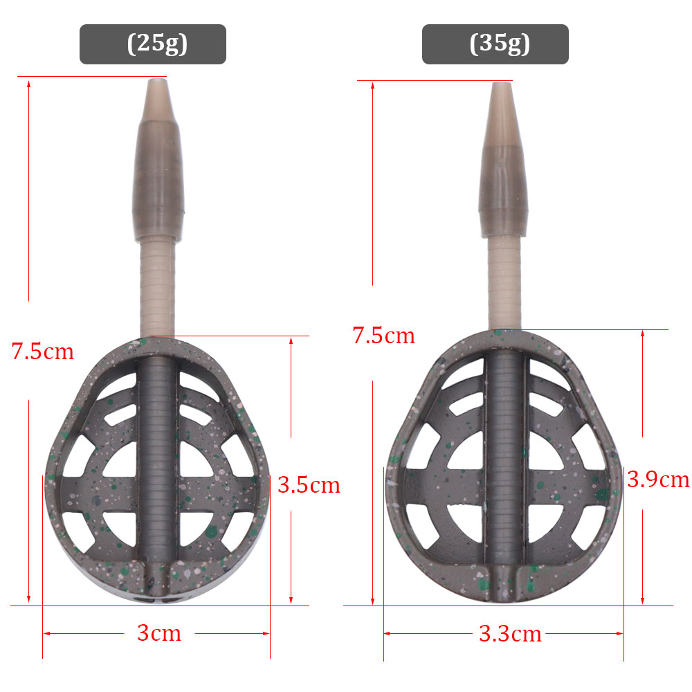 飞德饵笼欧鲤垂钓库钓远投爆炸钩锌合金打窝器附饵铅坠中通托饵器-图0