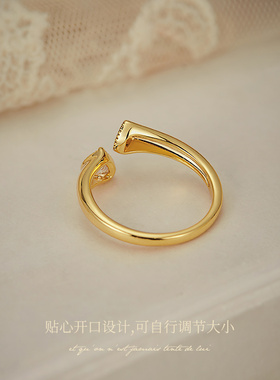 小众设计红色爱心戒指女高级感