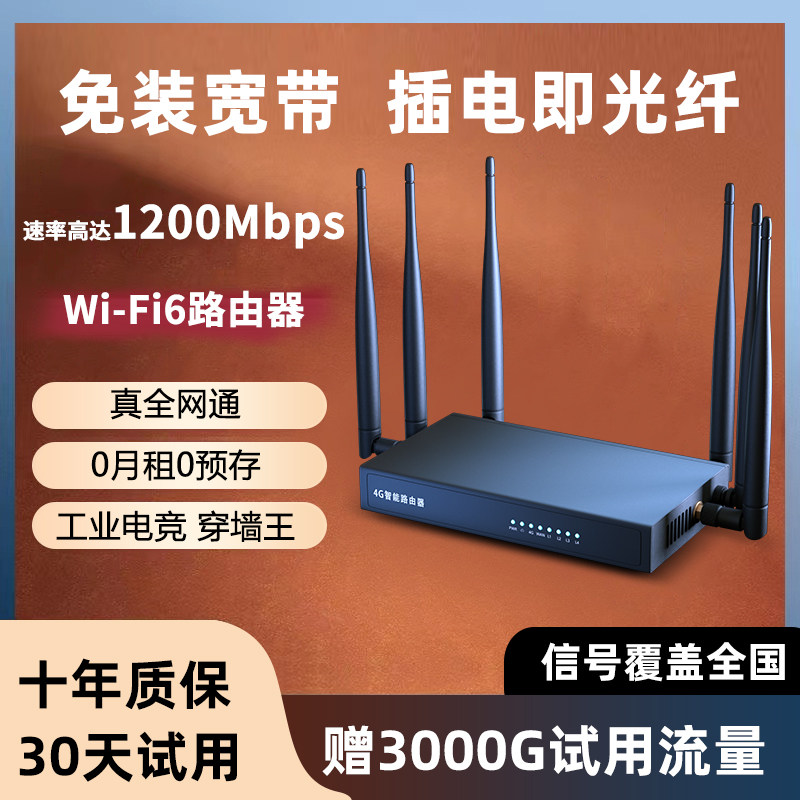 无线路由器随身wifi移动联通电信网络三网通用流量智能工业cpe农村热点便携式无限速免宽带免插卡wifi6户外4G - 图0