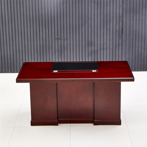 现代简约1.2 1.4 1.6米职员经理办公桌油漆密度实木皮桌单人-图1