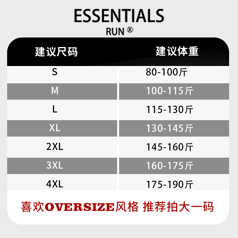 ESSENTIALS RUN官方正品2024潮牌情侣纯棉短袖夏季百搭休闲T恤 - 图0