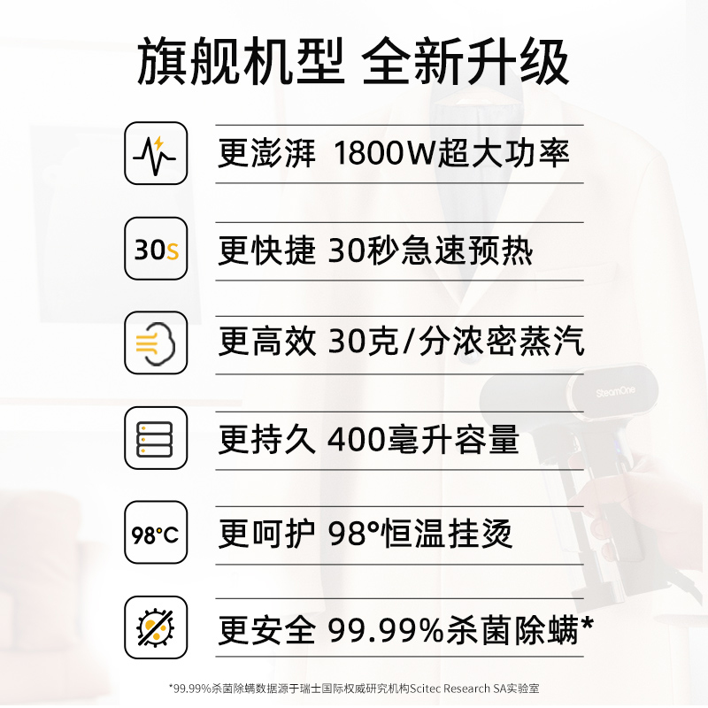 SteamOne法国都市者PLUS高端挂烫机手持家用便携式旅行熨烫电熨斗