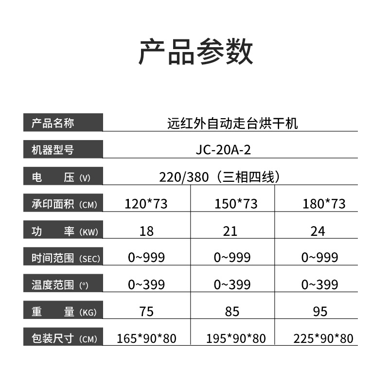 JC2-0A-2远红外线自动印花走台烘干机 大型跑台烘干机尺寸可定制 - 图0