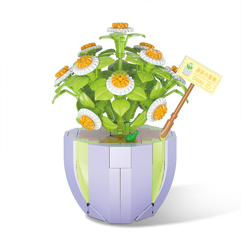 唯乐创想花束女孩系列玫瑰拼装积木 唯乐创想建构/拼插积木