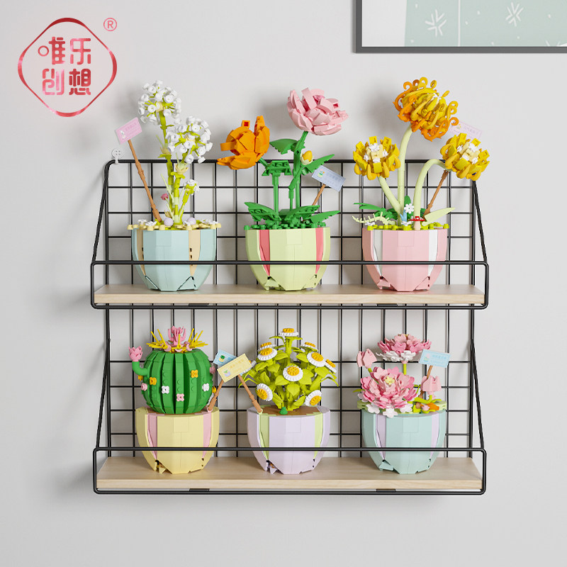唯乐创想花束女孩系列玫瑰拼装积木 唯乐创想建构/拼插积木